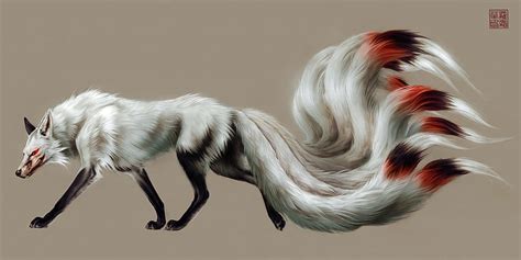 White nine tailed fox
